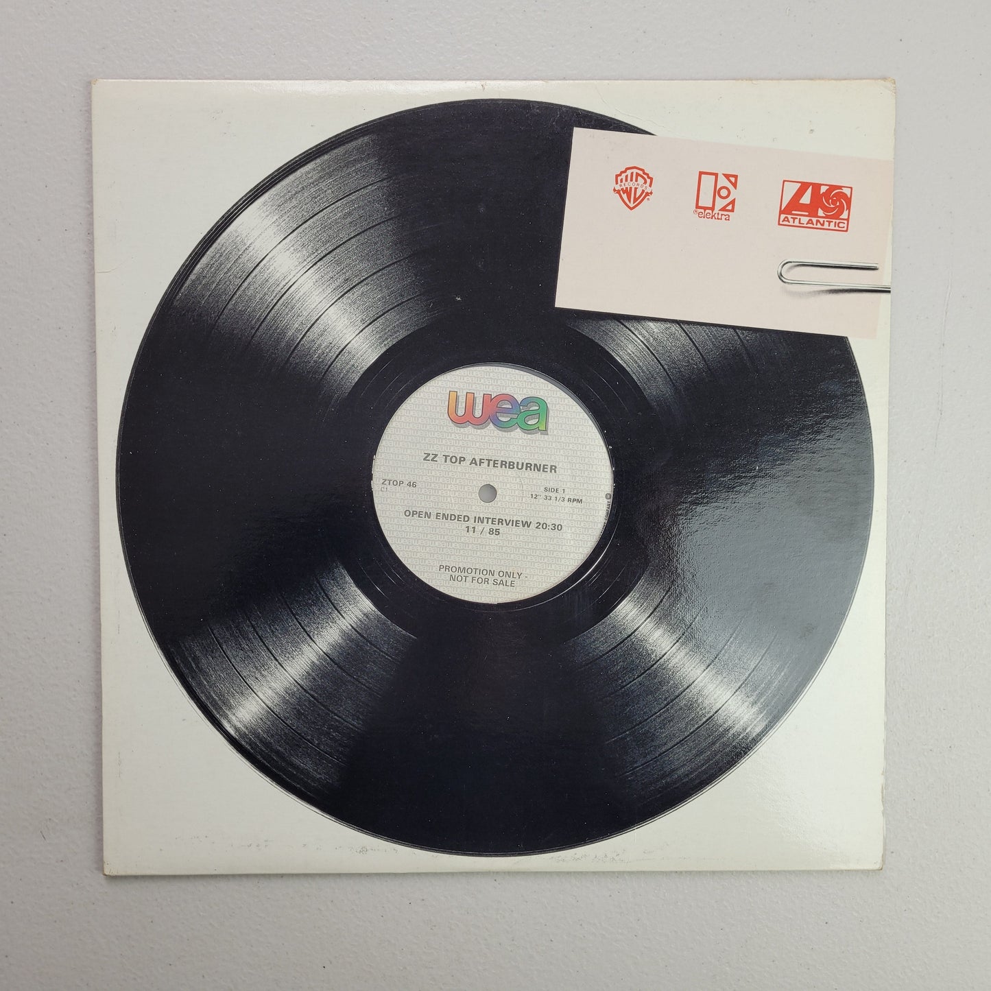 ZZ Top,Afterburner Open Ended Interview,promotional interview record,12" Single