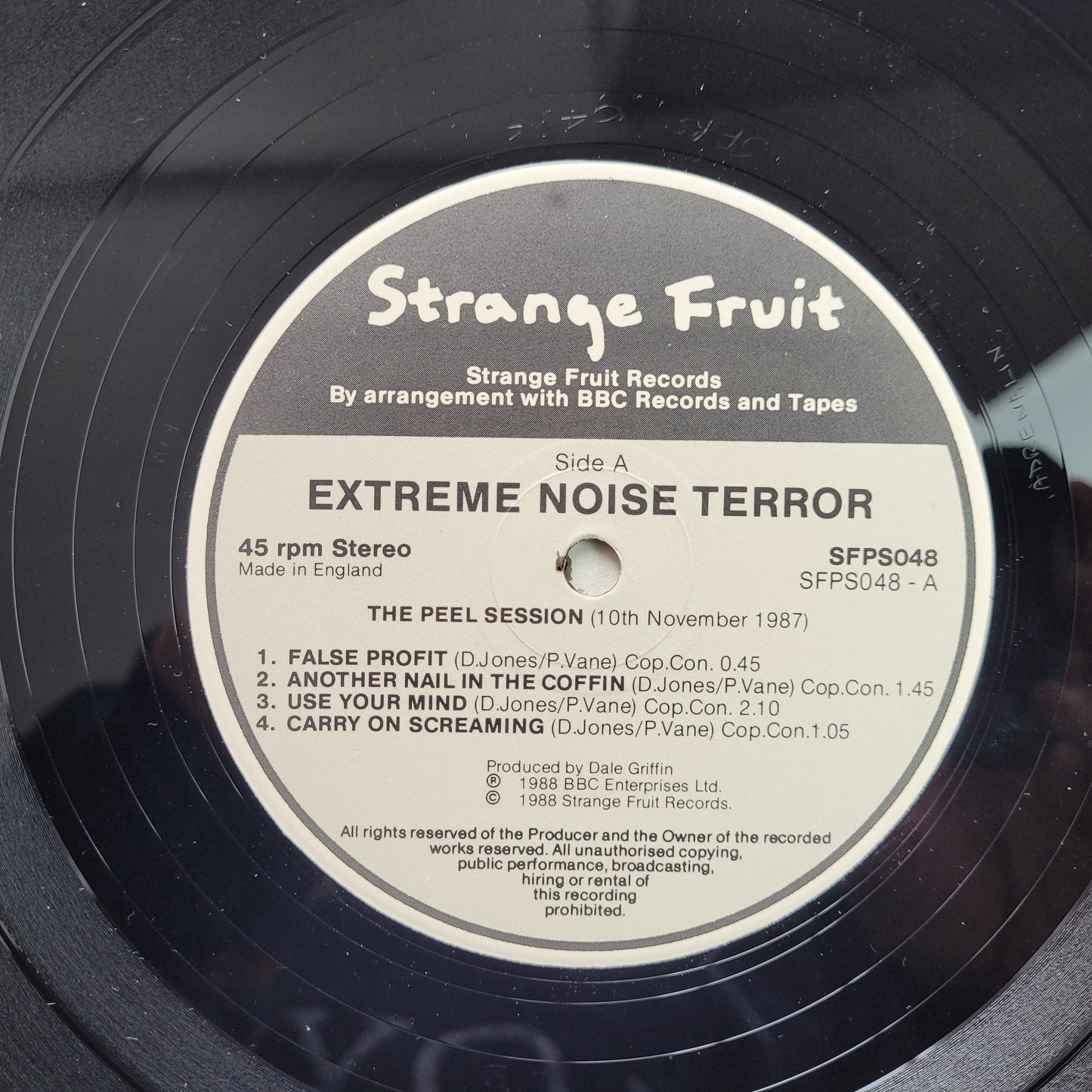Extreme Noise Terror,The Peel Sessions,There are two inserts,12" Single