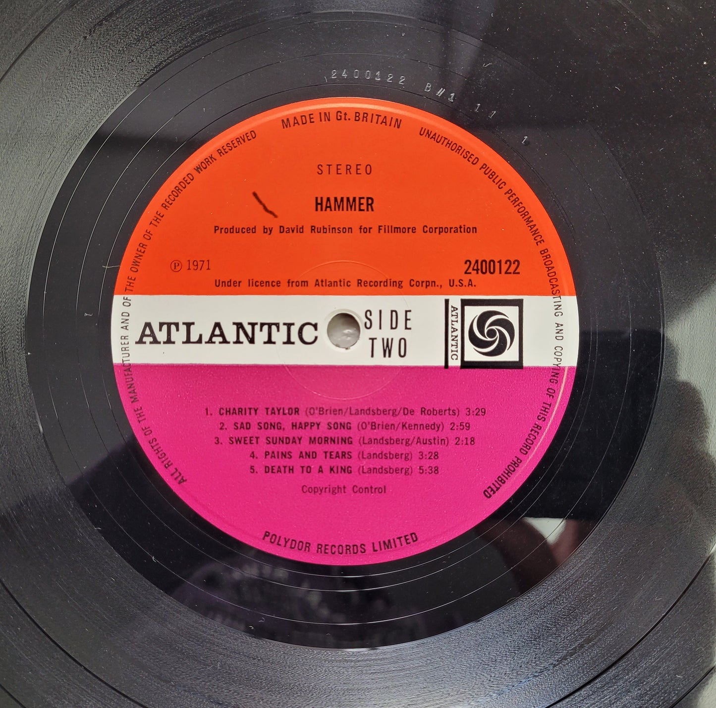 Hammer,Hammer,The vinyl looks a UK EX. ,LP Album