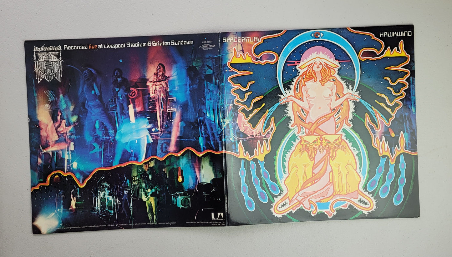 Hawkwind,Space Ritual,Looks like a Strong UK EX. Matrix A2,B2,A2,B2.,,LP Album